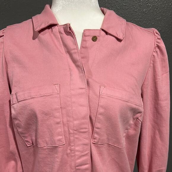 1. STATE Long Sleeve Tie Waist Romper Jumpsuit Blush Pink Casual S - Picture 6 of 7